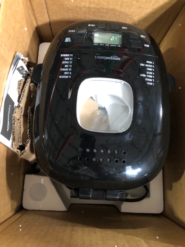 Photo 1 of Amazon Basics 2 Pound Non-Stick Bread Making Machine, Black
