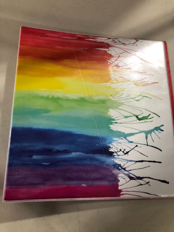 Photo 1 of AVERY + Amy Tangerine Designer Collection Binder, 1.5 Inch 3 Ring Binder, Watercolor Rainbow Design (28347) 1.5" 1 pack Watercolor Rainbow