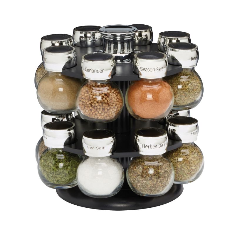Photo 1 of 16-Jar Revolving Spice Rack with Spice Refills