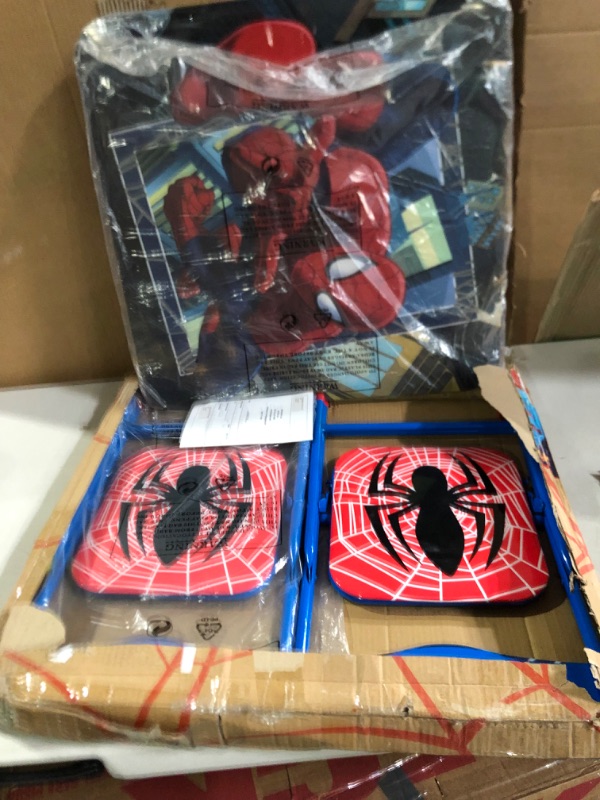 Photo 3 of Idea Nuova Marvel Spiderman 3 Piece Children's Activity Square Table and Chair Set,