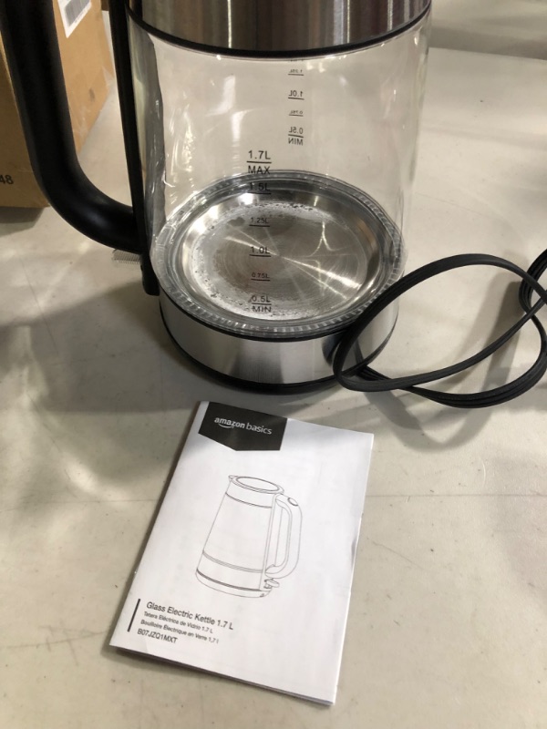 Photo 3 of *see notes* Amazon Basics Electric Glass and Steel Hot Tea Water Kettle, 1.7 L