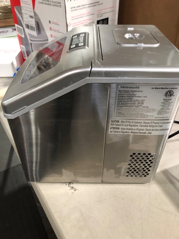 Photo 2 of *SEE NOTES* Frigidaire, 40 lbs,  Countertop Clear Square Ice Maker - Stainless Steel