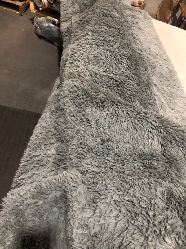 Photo 2 of Andecor Soft Fluffy Bedroom Rugs - 5 x 8 Feet Indoor Shaggy Plush Area Rug Grey