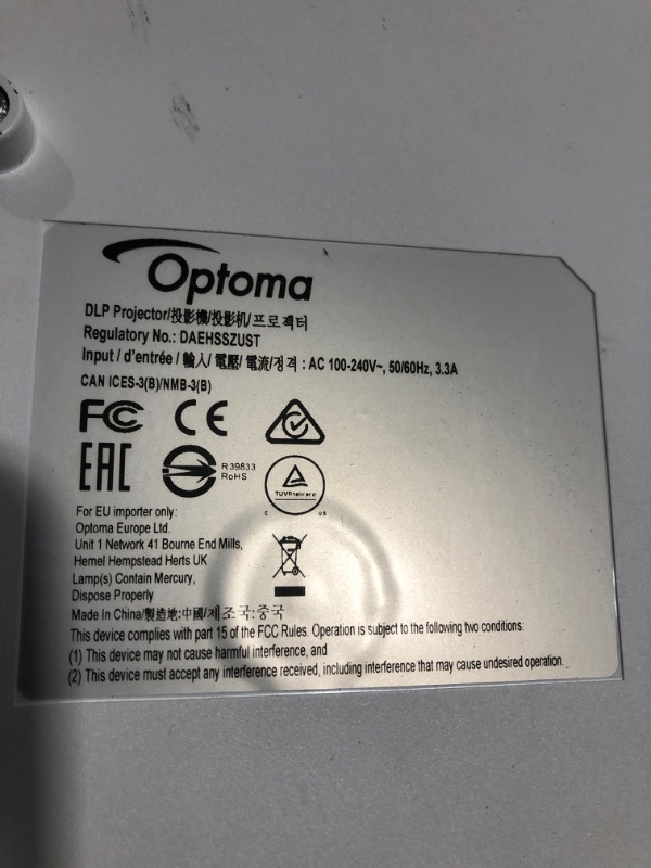 Photo 6 of **SEE NOTES**
Optoma GT5600 Ultra Short Throw Gaming and Movie Projector, 3600 Lumens for Ambient Lighting, Easy Setup with Auto Keystone, 100-in Image from Only a Few Inches Away