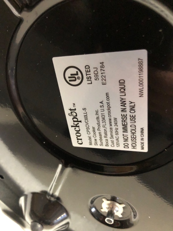 Photo 3 of ***SEE NOTES***Crock-Pot SCCPVL610-S-A 6-Quart Cook & Carry Programmable Slow Cooker with Digital Timer, Stainless Steel