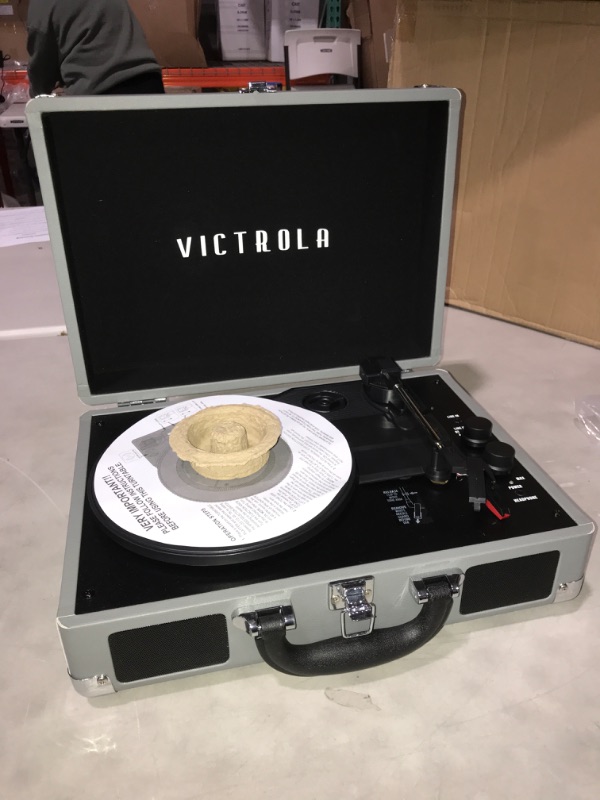 Photo 3 of Victrola Journey+ Bluetooth Suitcase Record Player New Grey Record Player