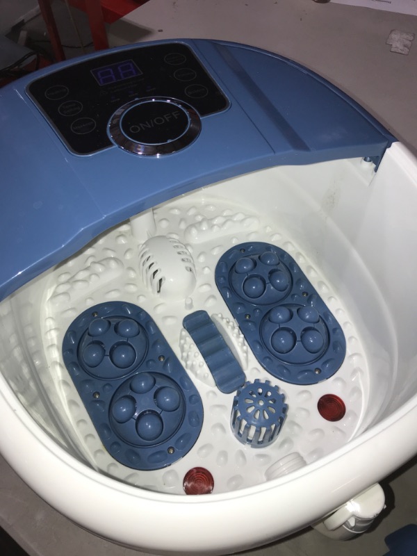 Photo 3 of Foot Bath Spa Massager with Heat Bubbles,Pedicure Spa Soaker 16 Motorized Shiatsu Roller Massage Feet