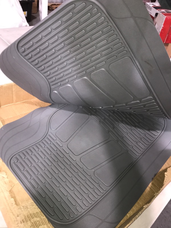 Photo 1 of Motor Trend WingRunner Complementary Rubber Rear Floor Mats Liners for 2nd or 3rd Row - grey
