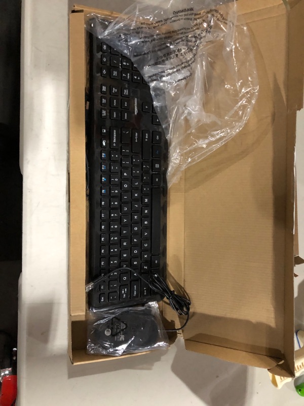 Photo 2 of Amazon Basics USB Wired Computer Keyboard and Wired Mouse Bundle Pack