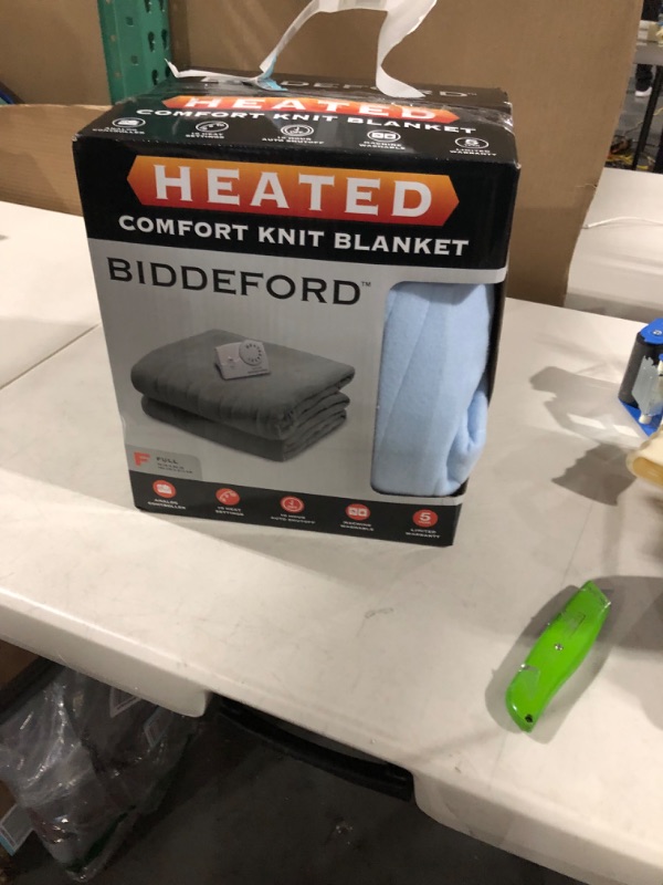 Photo 2 of *SEE NOTES* BIDDEFORD BLANKETS Comfort Knit Electric Heated Blanket with Analog Controller, Full, Blue 