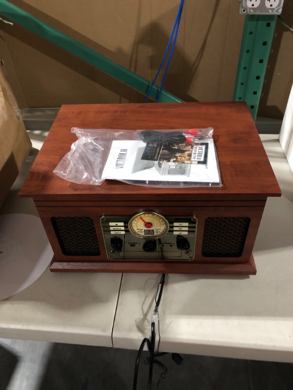 Photo 1 of Victrola Nostalgic 6-in-1 Bluetooth Record Player & Multimedia Center with Built-in Speakers Mahogany 