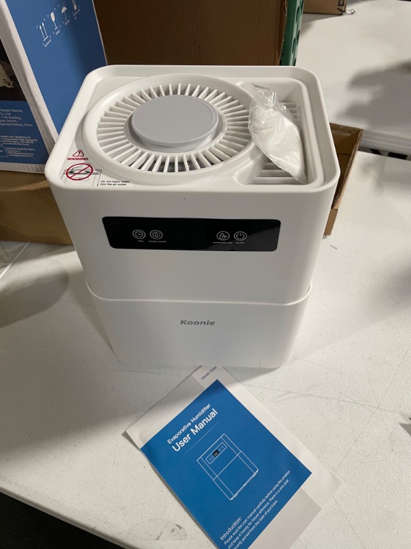 Photo 2 of 5L Evaporative Humidifiers for Bedroom, No Mist Humidifiers for Baby, Washable Filter, Consistent Humidity with 2 Speeds, Quiet Top Fill Humidifiers for Large Room with Auto Shutoff and Digital Display