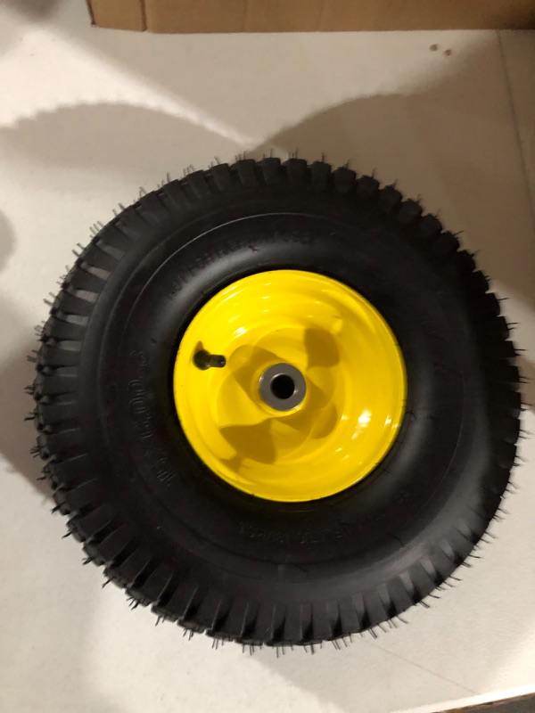 Photo 2 of  Front Tire Assembly compatible with a 100 and 300 series John Deere Riding Mower 15" x 6.00-6" front tire 1 Pack