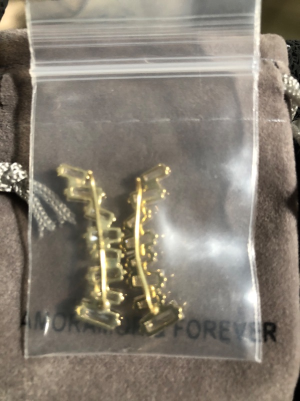 Photo 3 of AMORAMOR & FOREVER 14K Gold Ear Climber Cuffs Crawler 