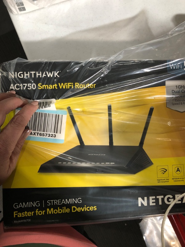 Photo 1 of NETGEAR Nighthawk Smart Wi-Fi Router, R6700 - AC1750 Wireless Speed Up to 1750 Mbps | Up to 1500 Sq Ft Coverage & 25 Devices | 4 x 1G Ethernet and 1 x 3.0 USB Ports | Armor Security