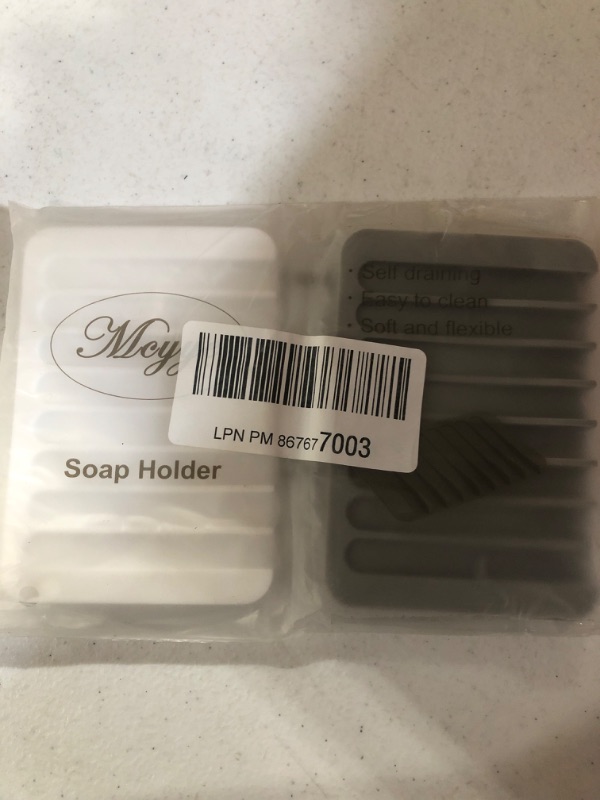 Photo 1 of 2-Pack Silicone Soap Dish with Drain - Bar Soap Holder 