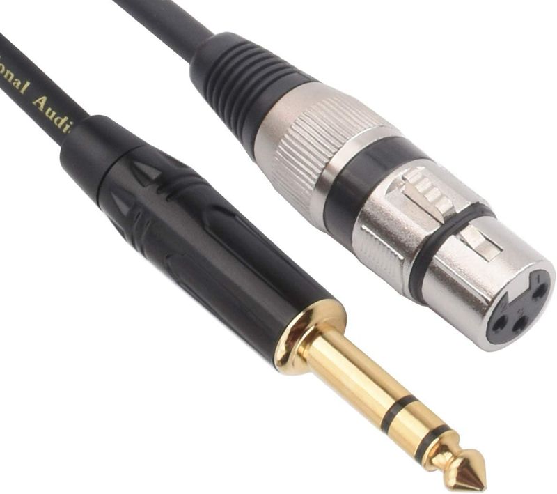 Photo 1 of tisino XLR Female to 1/4 Inch (6.35mm) TRS Jack Lead Balanced Signal Interconnect Cable XLR to Quarter inch Patch Cable - 6.6 Feet