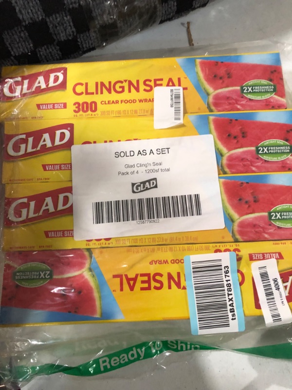 Photo 2 of Glad Cling ‘N Seal Plastic Food Wrap,4 pack