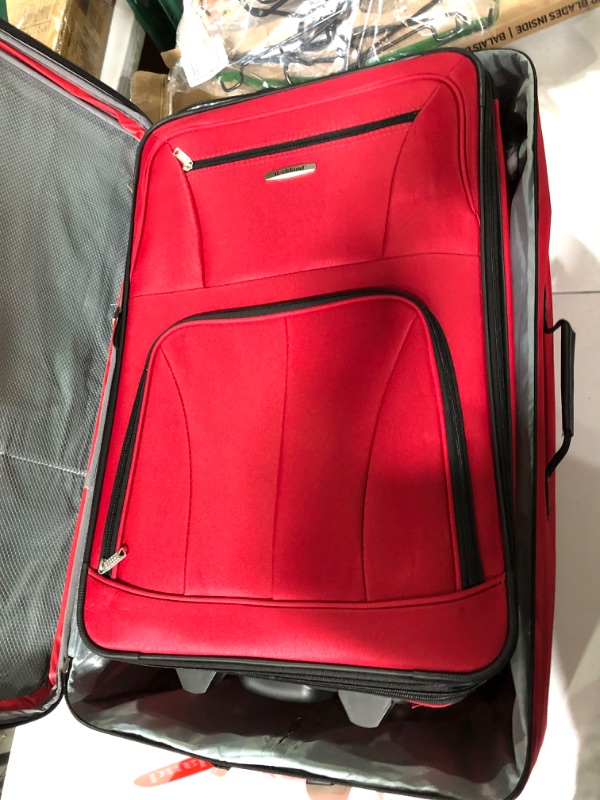 Photo 4 of -SEE NOTES-Rockland Journey Softside Upright Luggage Set, Red, 4-Piece (14/19/24/28) 4-Piece Set (14/19/24/28) Red
