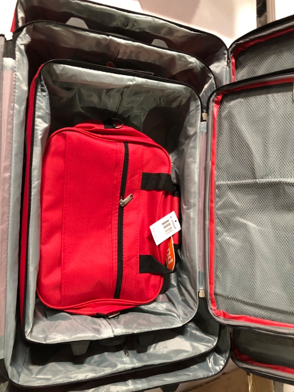 Photo 5 of -SEE NOTES-Rockland Journey Softside Upright Luggage Set, Red, 4-Piece (14/19/24/28) 4-Piece Set (14/19/24/28) Red
