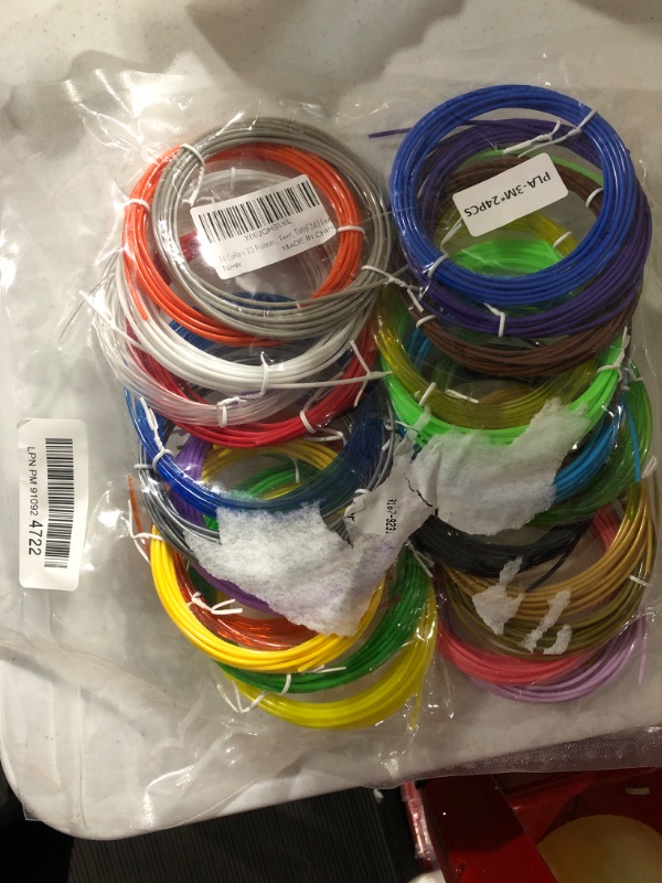 Photo 1 of 
3D Pen 3D Printer Filament, 24 Colors 1.75mm PLA Filament Pack, High-Precision Diameter Filament, Each Color 10 Feet, Total 240 Feet Lengths 