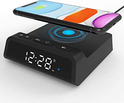 Photo 1 of Alarm Clock with Wireless Charging Pad, Sleep Timer,7.5W Wireless Charger for iPhone 12/11/Pro Max/SE2/XR/XS/X/8/8plus,10W Fast Wireless Charging for Galaxy S20/S10/S9/Note10/9/8, Additional USB Port