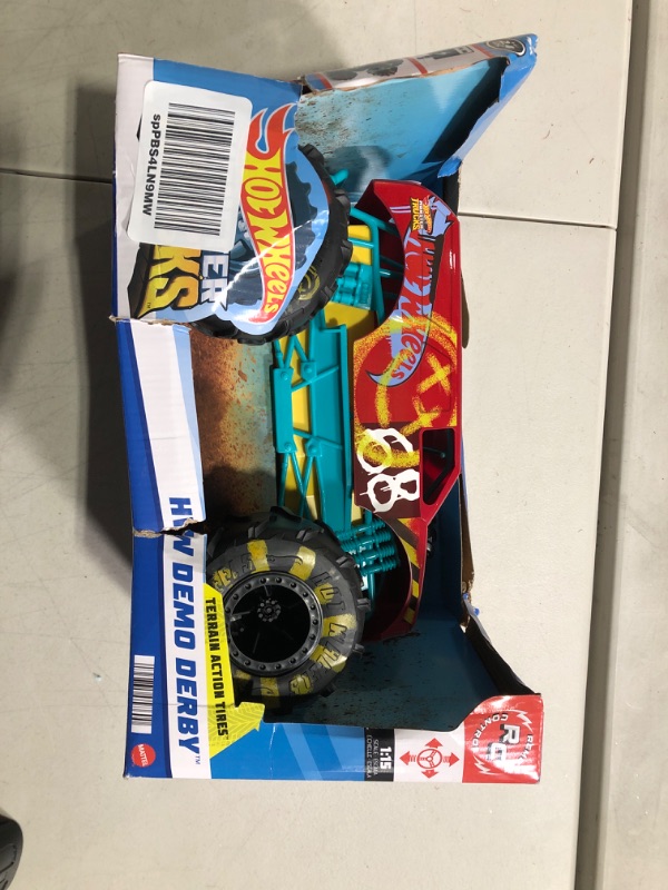 Photo 2 of ?Hot Wheels RC Monster Trucks 1:15 Scale HW Demo Derby, 1 Remote-Control Toy Truck with Terrain Action Tires, Toy for Kids 4 Years Old & Older HW DEMO DERBY RC