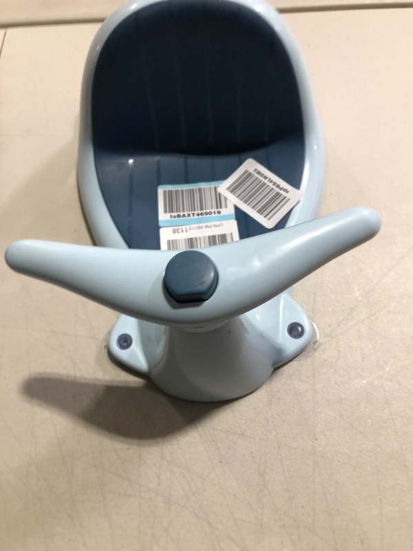 Photo 2 of Baby Bath Seat for Sitting Up Bathing, Infant Bath Tubs Seat with Water Spray, Safety Baby Bathtub Seat for Sit-Up 6 to 18 Months,Toddler Bath Shower Chair with Backrest & Secure Suction Cups (Blue)