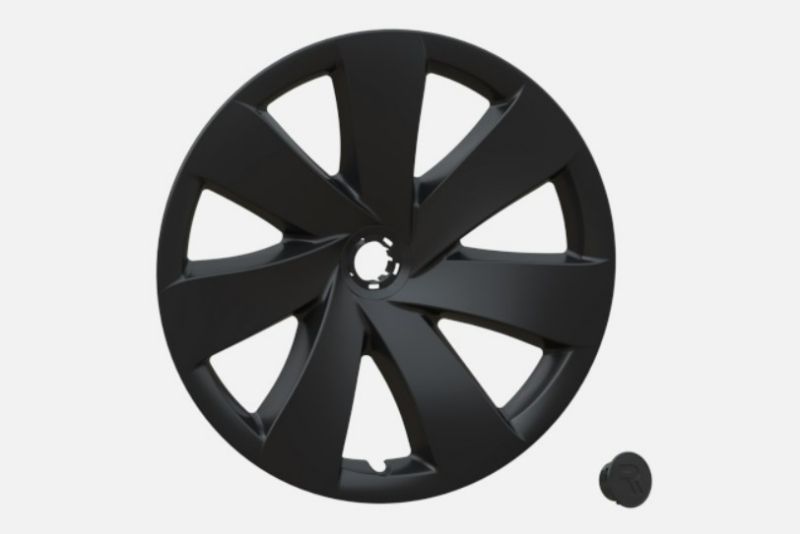 Photo 1 of JD Auto 4pcs 56MM 2.2'' Emblem Badge Sticker Wheel Hub Caps Center Cover ABS Material (fit Tesla Black)