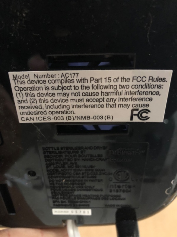 Photo 3 of **SEE NOTES**
Dr. Brown's Clean Steam Baby Bottle and Pacifier Sterilizer and Dryer Sterilizer & Dryer
