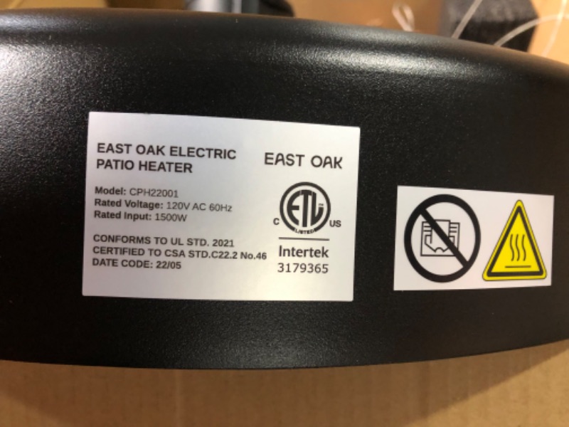 Photo 2 of [USED] EAST OAK Patio Heater 1500W