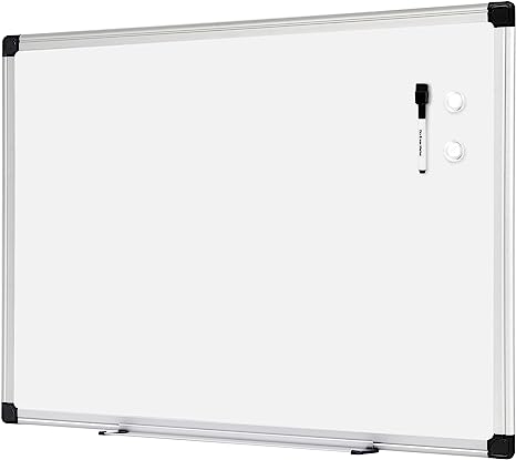 Photo 3 of Amazon Basics Magnetic Dry Erase White Board, 36 x 24-Inch Whiteboard - Silver Aluminum Frame
