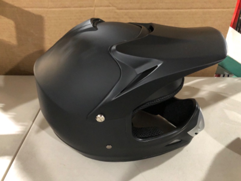 Photo 3 of ILM Motorcycle Helmet- Matte Black Youth-X-Large