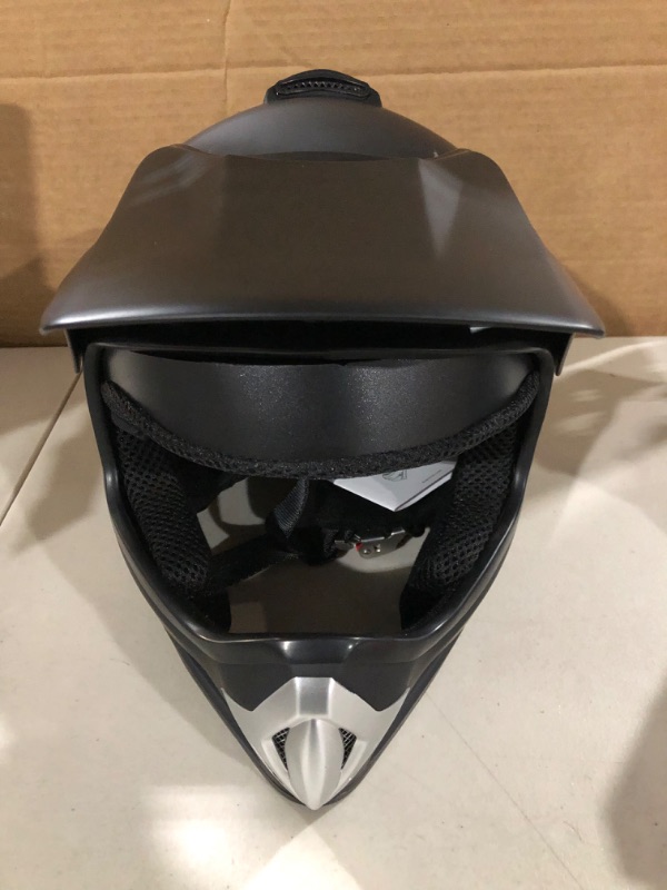 Photo 2 of ILM Motorcycle Helmet- Matte Black Youth-X-Large