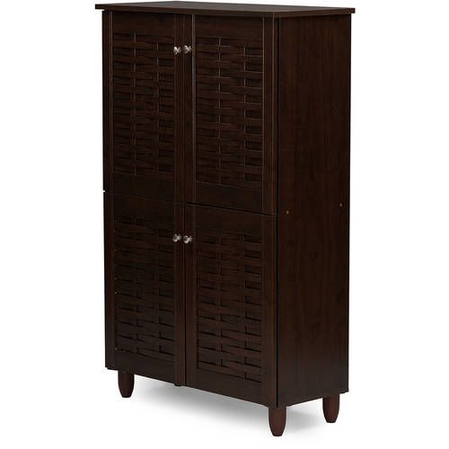 Photo 1 of *SEE NOTES* Baxton Studio Winda 4-Door Dark Brown Wooden Storage Cabinet