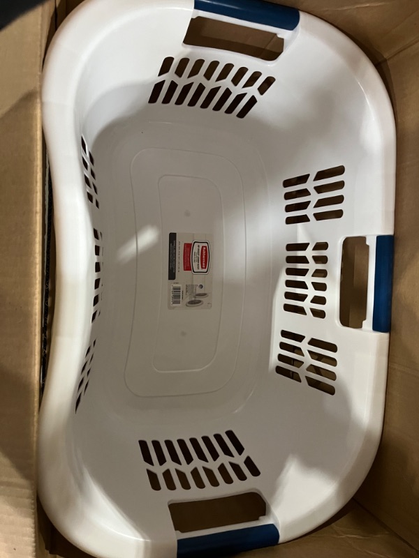 Photo 2 of **NEW** Rubbermaid Hip Hugger Laundry Basket- White (1.86 cu ft)