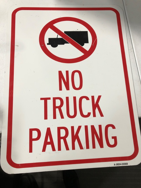 Photo 3 of No Truck Sign No Truck Parking (with Symbol) | 18" X 24" Heavy-Gauge Aluminum Made in The USA