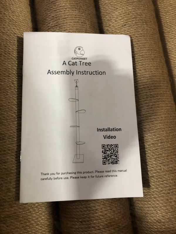 Photo 3 of ** SEE NOTES**Catforest Floor-to-Ceiling Cat Tree Cat Climbing Tower with Natural Sisal Rope Scratching Post, Height:93.7-101.1Inch&101.2-108.6Inch&108.7