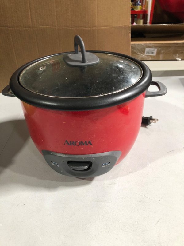 Photo 2 of Aroma Housewares 14-Cup (Cooked) (7-Cup UNCOOKED) Pot Style Rice Cooker and Food Steamer (ARC-747-1NGR) , Red