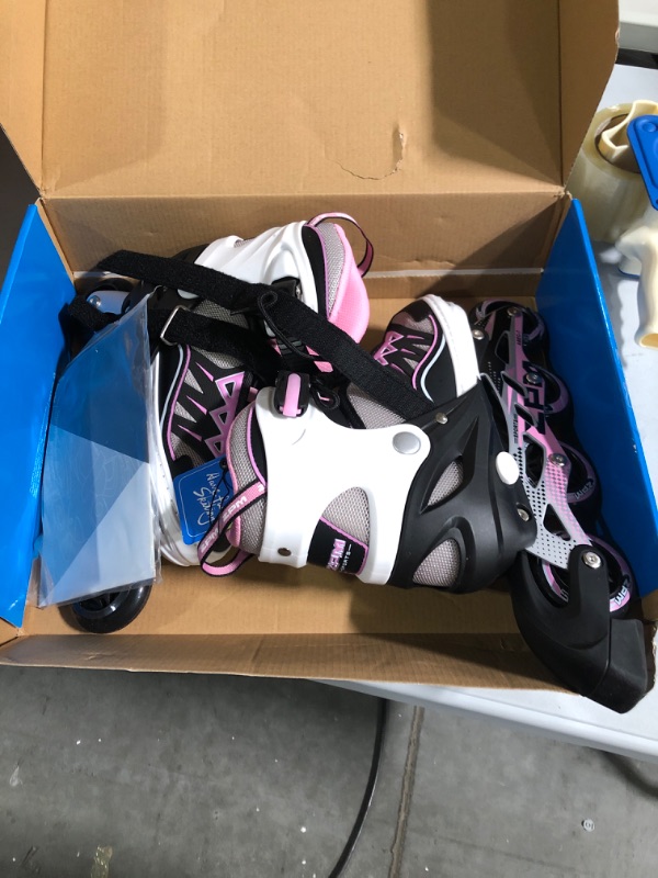 Photo 2 of 2PM SPORTS Cytia Pink Girls Adjustable Illuminating Inline Skates with Light up Wheels.