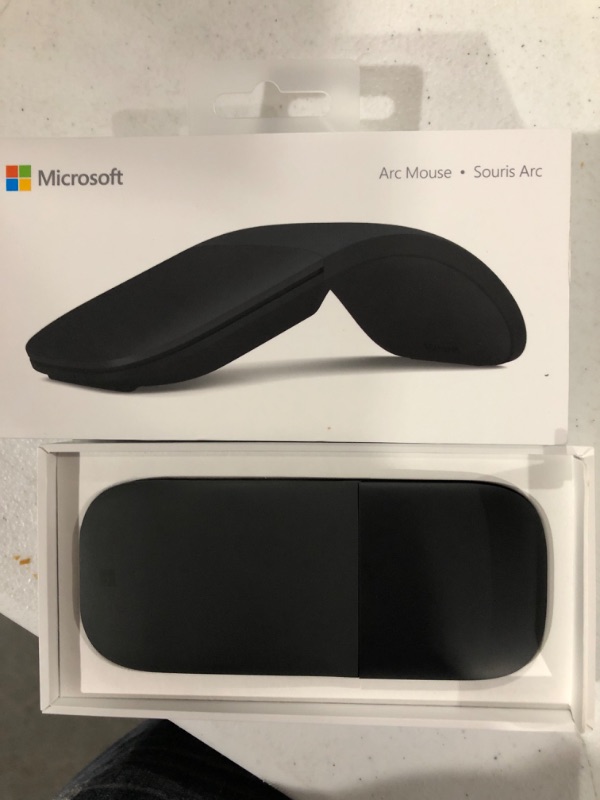 Photo 2 of Microsoft Arc Mouse - Black. Sleek,Ergonomic design, Ultra slim and lightweight, Bluetooth Mouse for PC/Laptop,Desktop works with Windows/Mac computers