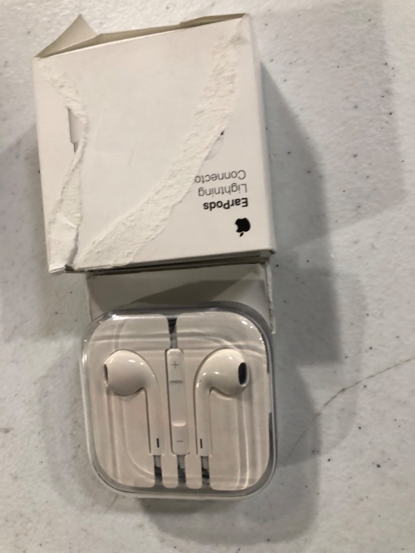 Photo 2 of Apple EarPods Headphones with Lightning Connector. Microphone with Built-in Remote to Control Music, Phone Calls, and Volume. Wired Earbuds for iPhone