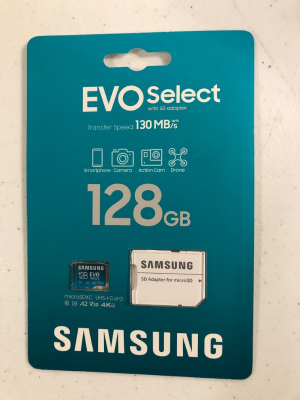 Photo 2 of SAMSUNG EVO Select Micro SD-Memory-Card + Adapter, 128GB microSDXC 130MB/s Full HD & 4K UHD, UHS-I, U3, A2, V30, Expanded Storage for Android Smartphones, Tablets, Nintendo-Switch (MB-ME128KA/AM)