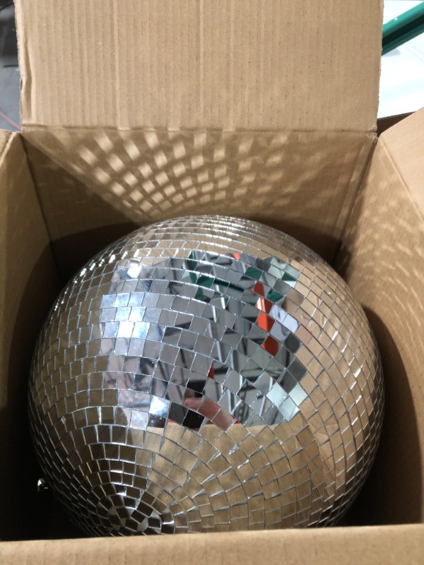 Photo 2 of 12" Disco Ball Mirror Ball Disco Party Decoration Stage Light Dj Light Effect Home Business Christmas Display Decoration Silver