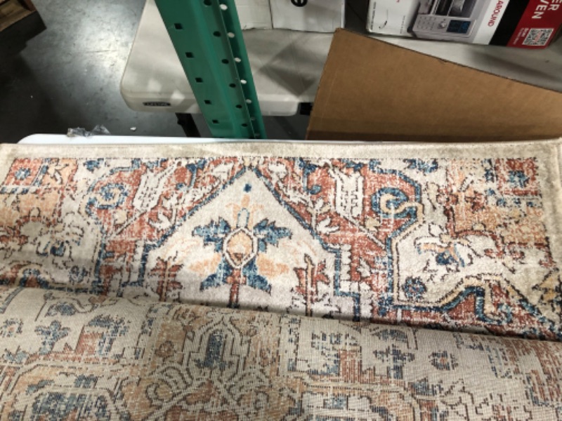 Photo 2 of *SEE NOTES* Unique Loom Oslo Collection Distressed Botanical Medallion Beige Runner Rug (3' x 13') 