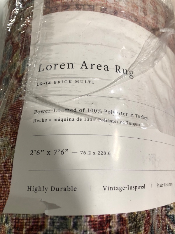 Photo 1 of *SEE NOTES* Loloi II Loren Collection LQ-14 Brick / Multi, Traditional 2'-6" x 7'-6" Runner 2 ft 6 in x 7 ft 6 in Brick / Multi
