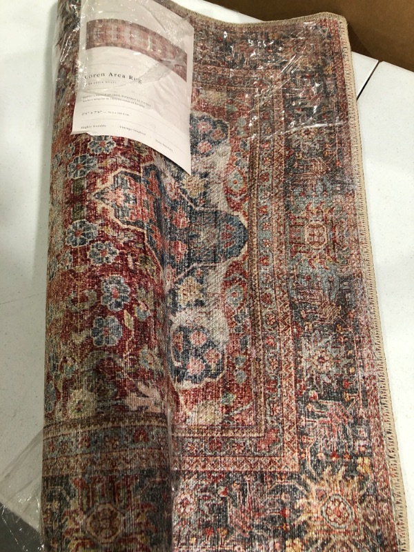 Photo 1 of *SEE NOTES* Loloi II Loren Collection LQ-14 Brick / Multi, Traditional 2'-6" x 7'-6" Runner 2 ft 6 in x 7 ft 6 in Brick / Multi