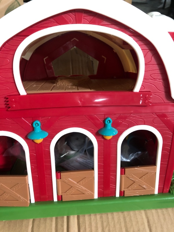 Photo 2 of Battat – Big Red Barn – Animal Farm Playset for Toddlers 18M+ (6Piece), Dark Red, 13.5" Large x 9" W x 12" H Battat Big Red Barn