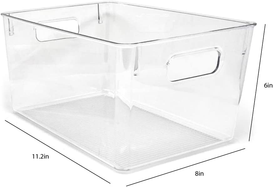 Photo 1 of  Medium Clear Storage Bins with Handles/ Plastic Organizer (pack of eight)