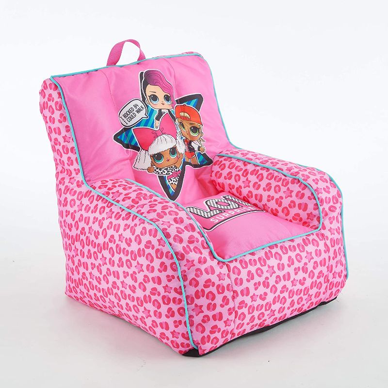 Photo 1 of *SEE NOTES* Idea Nuova LOL Surprise Kids Nylon Bean Bag Chair with Piping & Top Carry Handle, Large